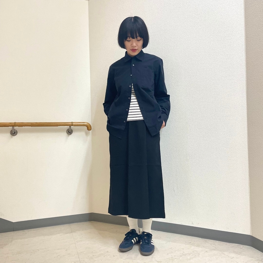 ブロード長袖（黒）