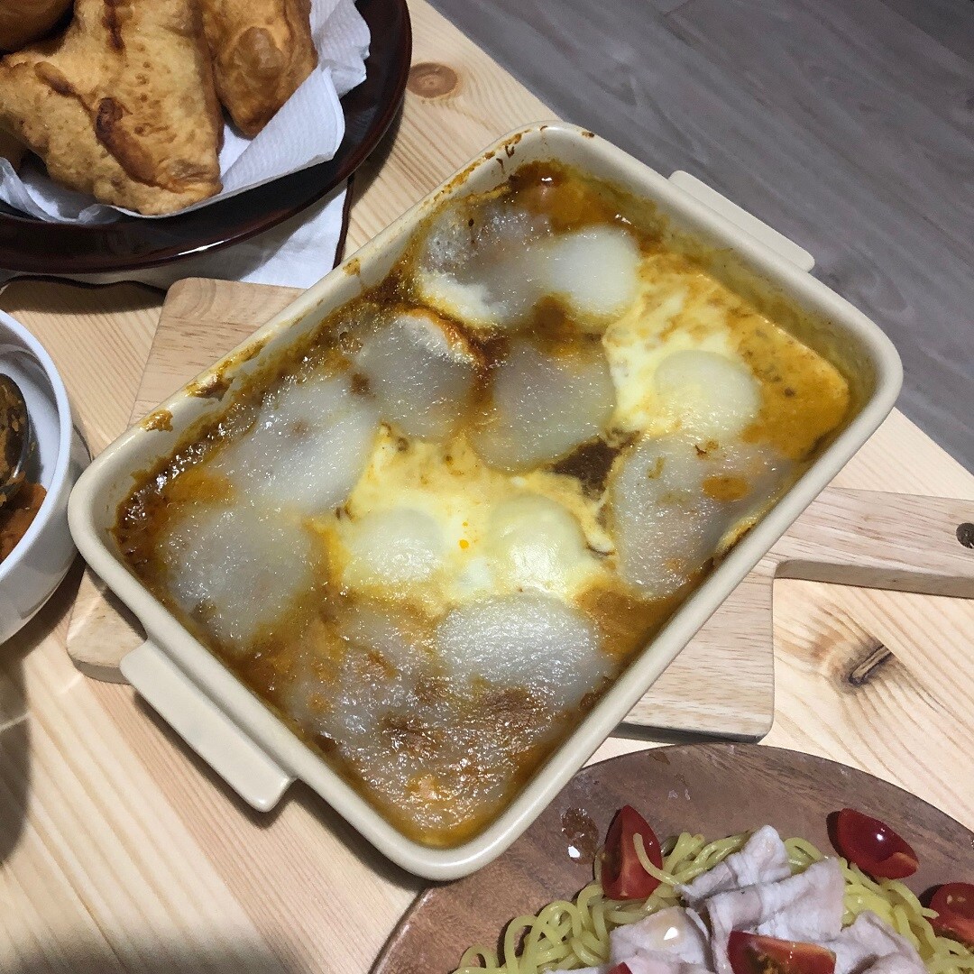 キービジュアル画像：キーマカレーもちグラタン