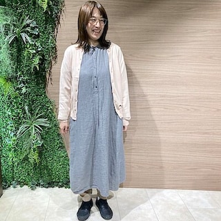 【ラザウォーク甲斐双葉】UVカット 強撚コットンクルーネックカーディガンのご紹介