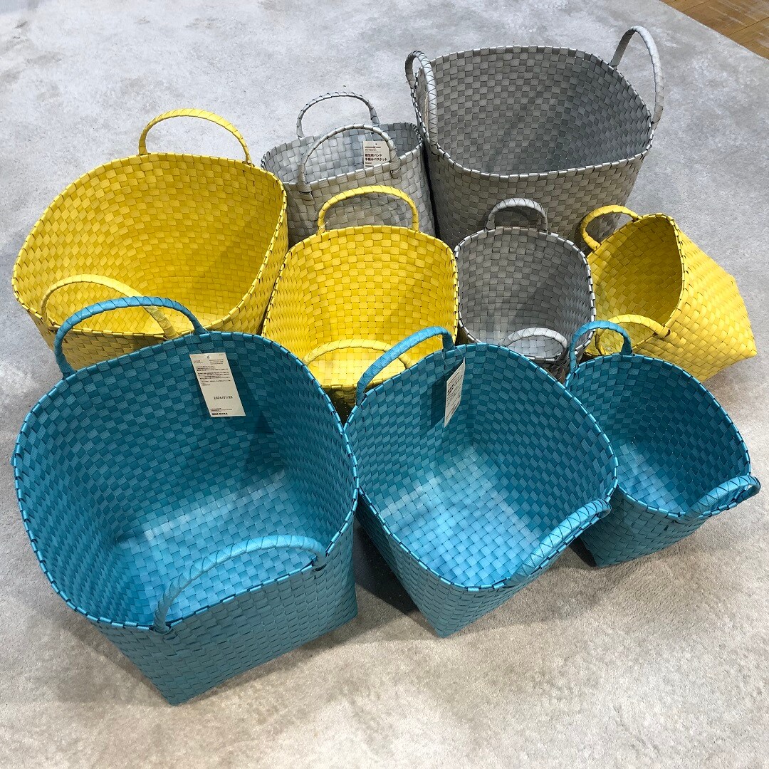 近鉄あべのハルカス】ポリプロピレン梱包バンド手編みバスケット