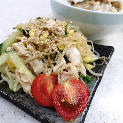 【イオンモール成田】「冷やし麺つゆ　ごまだれ」をつかったサラダレシピ