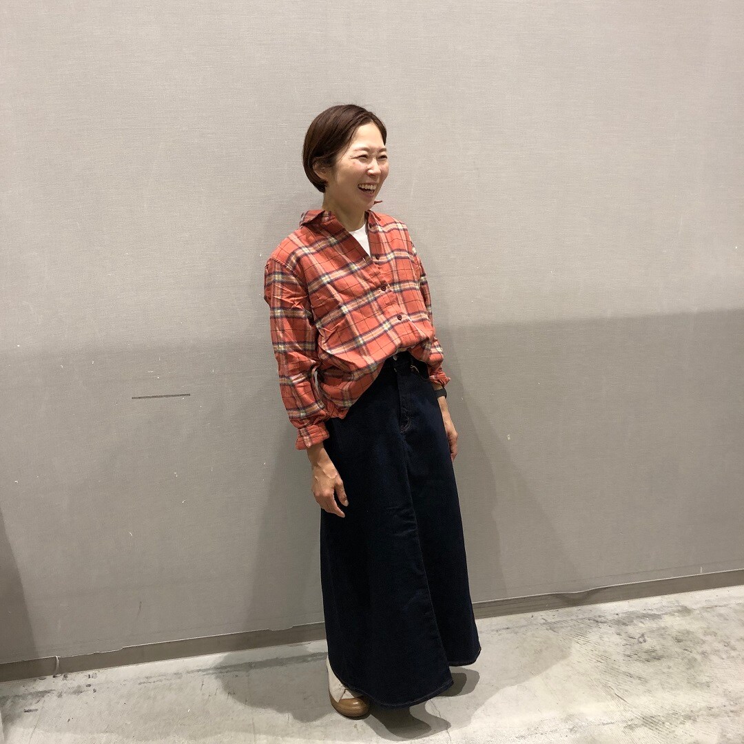 婦人フランネルレギュラーカラー長袖シャツ
