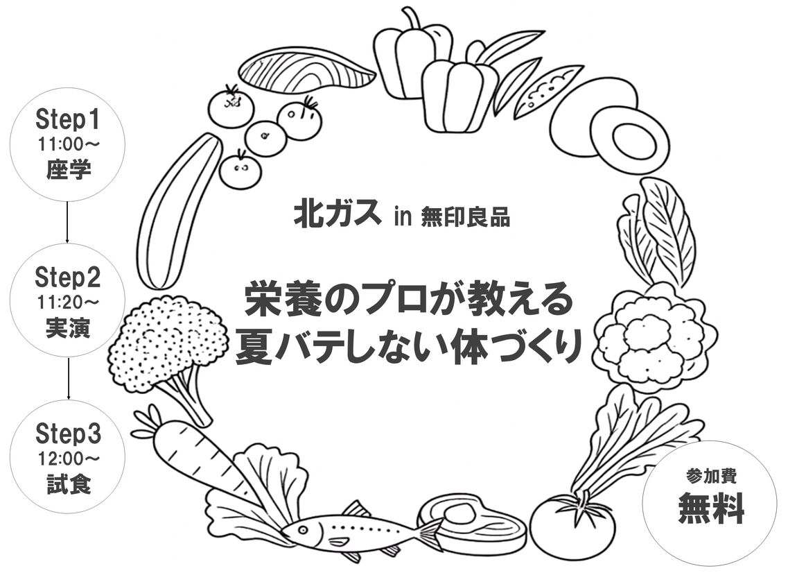 【シエスタハコダテ】「栄養講座＆実演 栄養のプロが教える夏バテしない体づくり講座」開催します