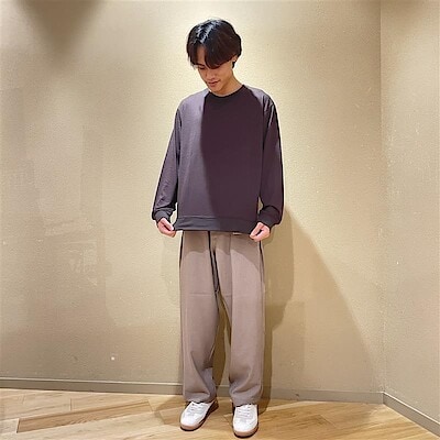 【西友荻窪】秋の装い 紳士 ウール混 天竺編み クルーネック長袖Tシャツ