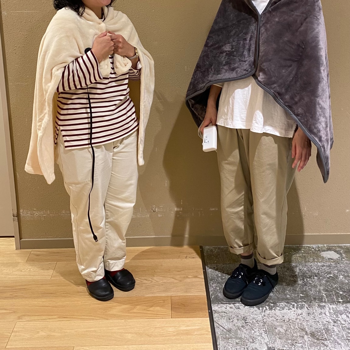 新品タグ付★無印良品 ウール カシミヤブランケットシングル　グレー柄　2枚セット 西友荻窪】電気ブランケットでどこでもぬくもりを。｜ 無印良品