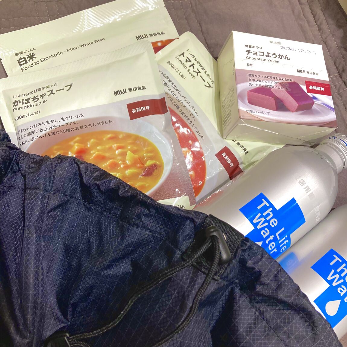 防災グッズの食料集合写真