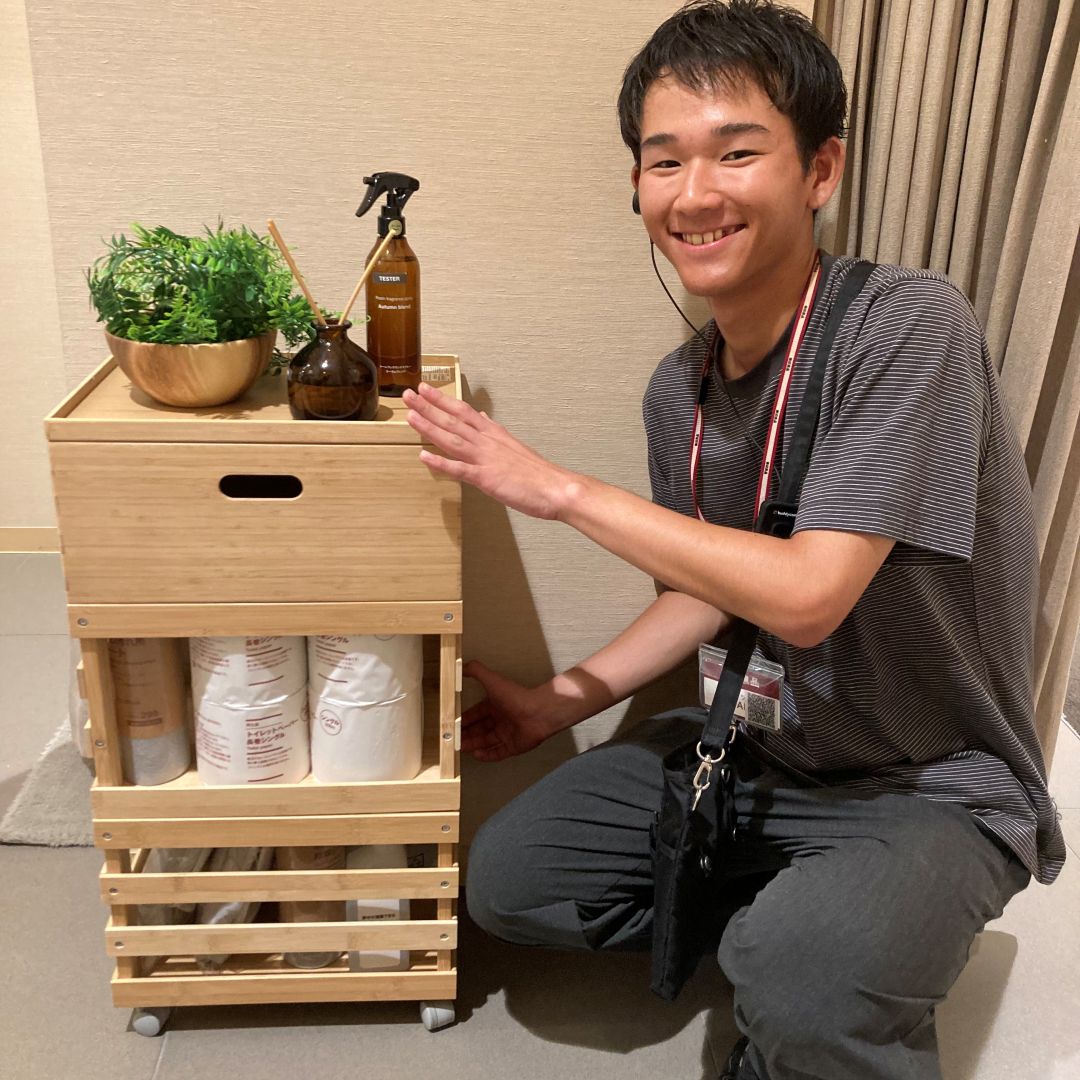 重ねて使える　竹材すのこボックス　画像