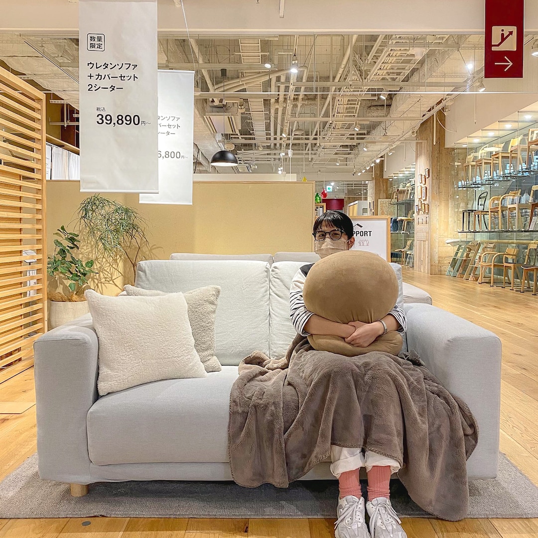 無印良品2シーターソファカバー付き【送料込み！】最終値下げ価格 ｜無印良品 カバー 杢グレー 綿帆布 ソファ本体 2シーター