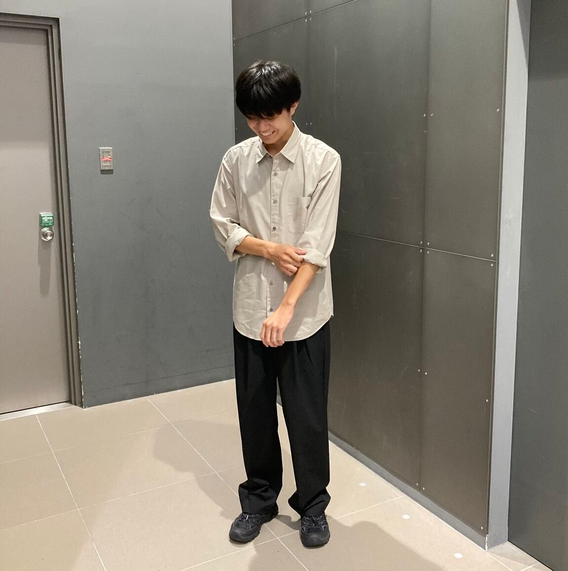 洗いざらしブロードシャツスタッフスナップ