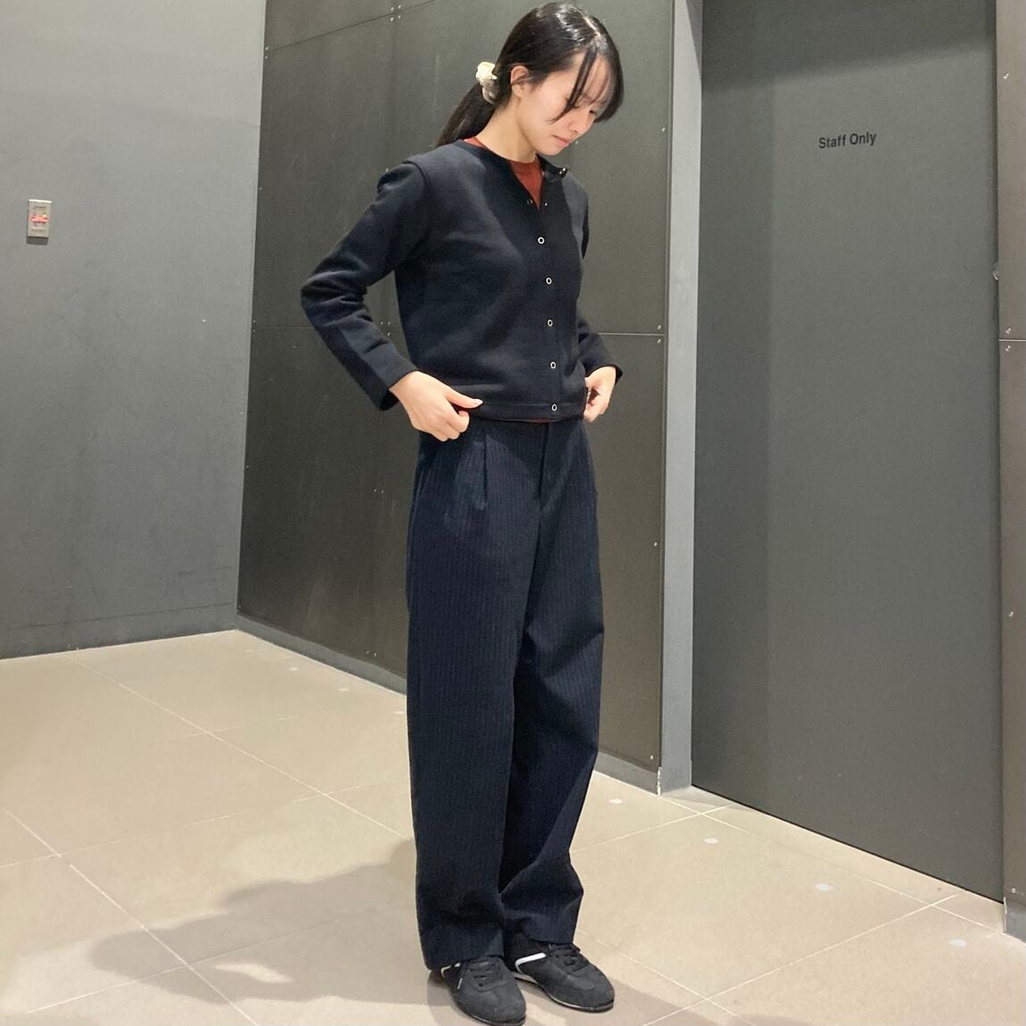 黒スウェットカーディガン