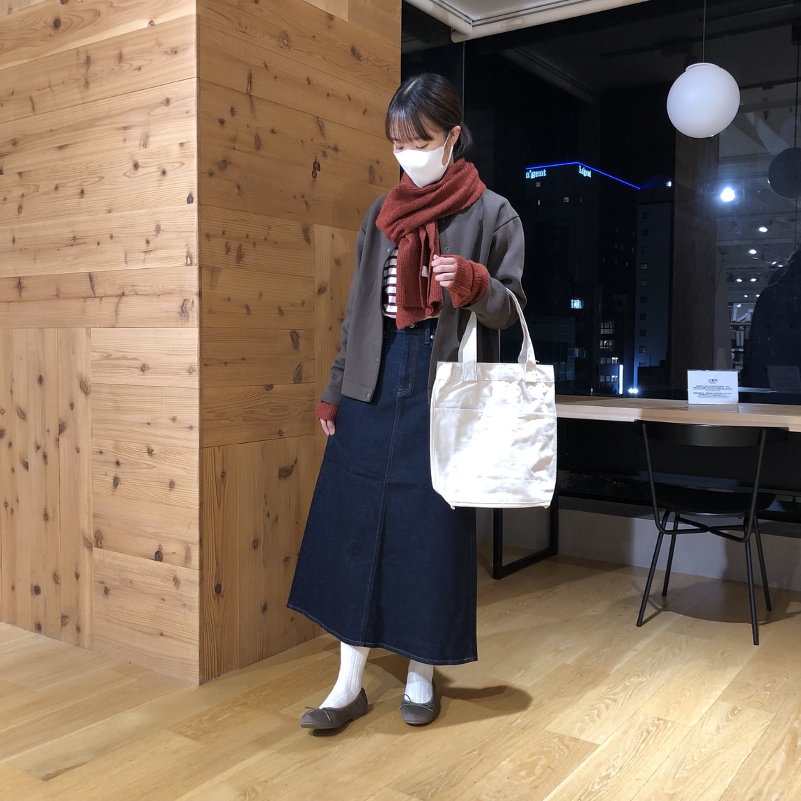二重編みスウェットカーディガン　L　ダークブラウン