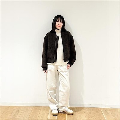 MUJI Labo 新品！ウール混ナッピングショートブルゾン　ブラック 婦人 ウール混ナッピングショートブルゾン | 無印良品