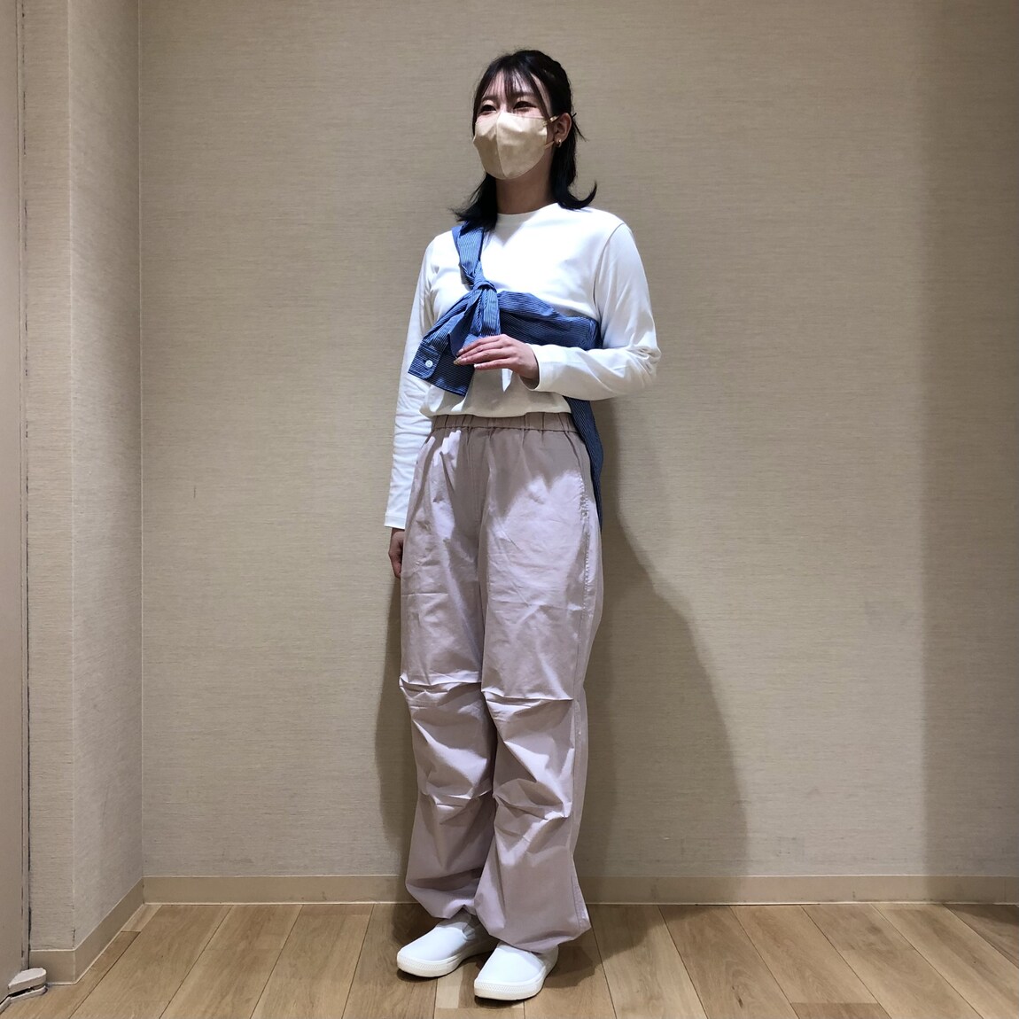 婦人パラシュートイージーパンツ・L・ライトピンク