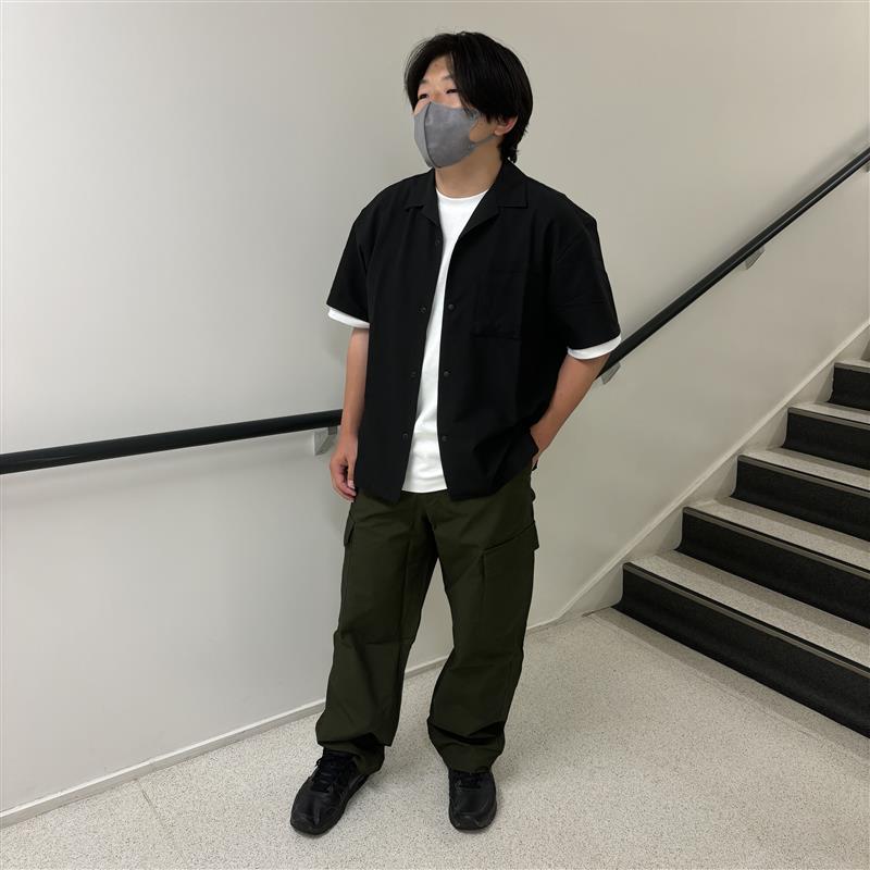オープンカラー半袖シャツ
