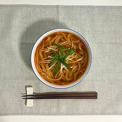 【セントシティ北九州】盛岡温麺ユッケジャンスープのアレンジレシピ