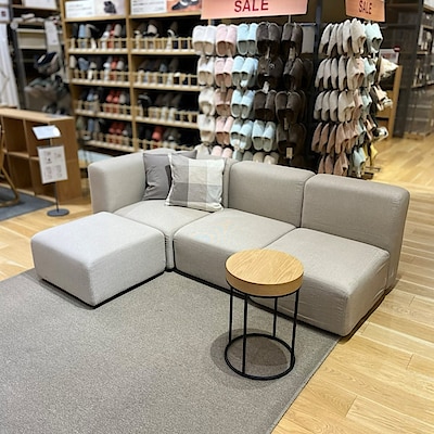 ＊無印良品ユニットソファ本体オットマン＋帆布ユニットソファオットマンカバーセット ユニットソファ本体オットマン | 無印良品