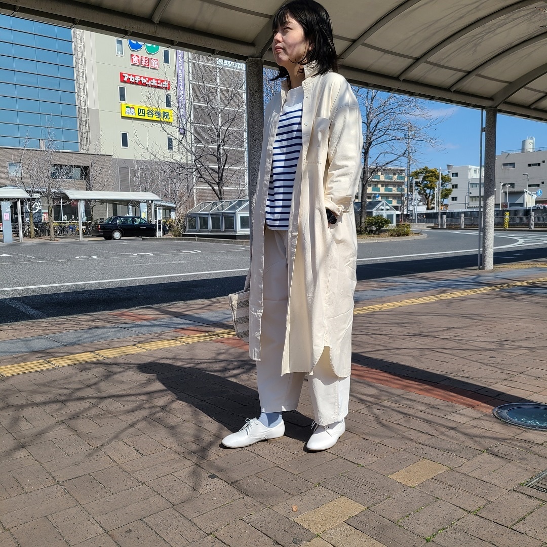 洗いざらしオックスシャツワンピース