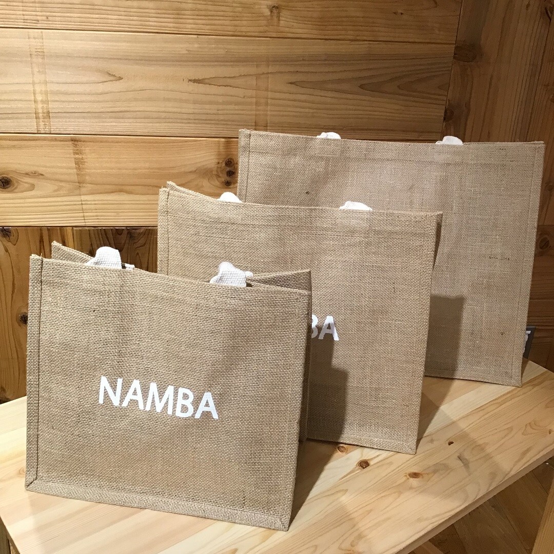 NAMBAプリントのジュートマイバッグ