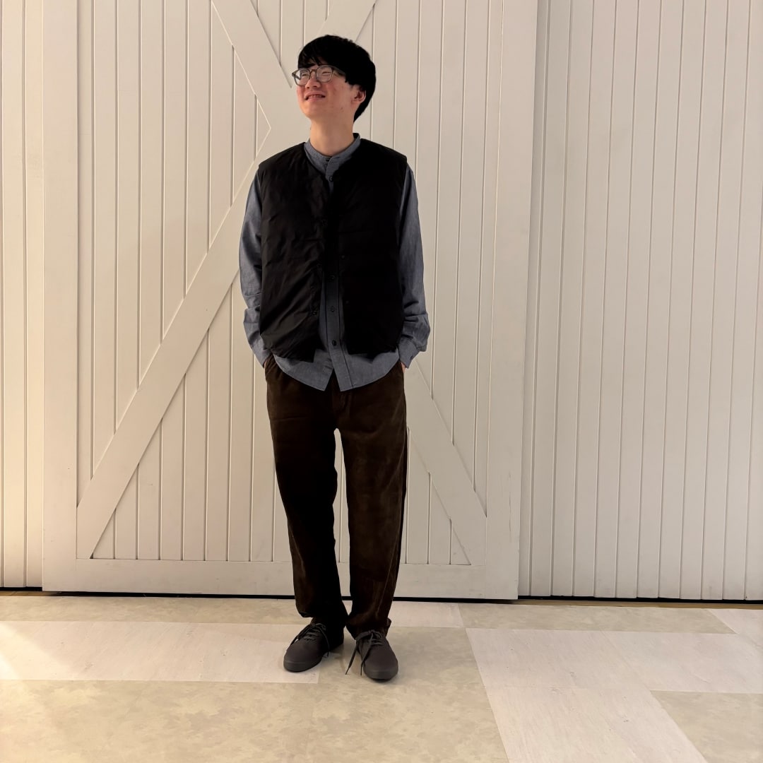 ダウンベスト×コーデュロイ