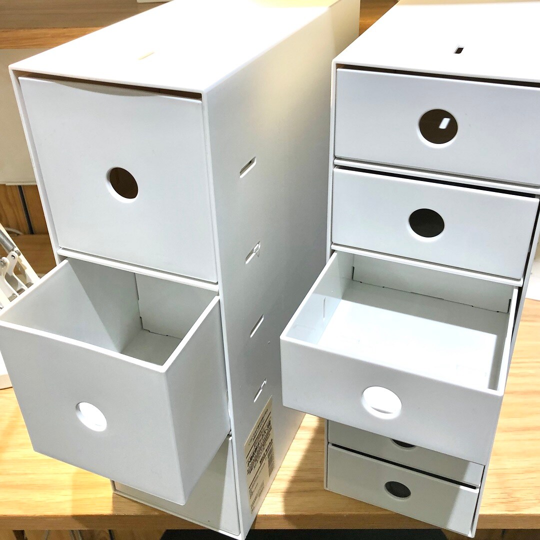 NEW! 小物収納ボックス ホワイトグレー 3段・6段 ｜ 無印良品