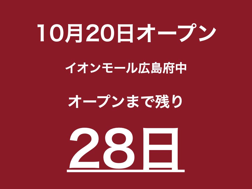 【イオンモール広島府中】オープンまであと28日