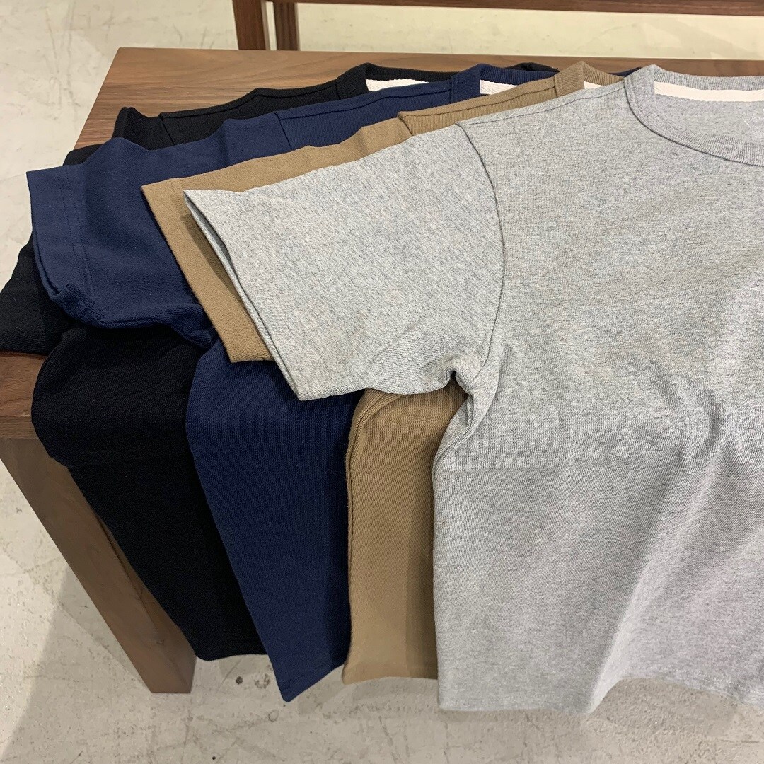太番手天竺編みポケットTシャツ