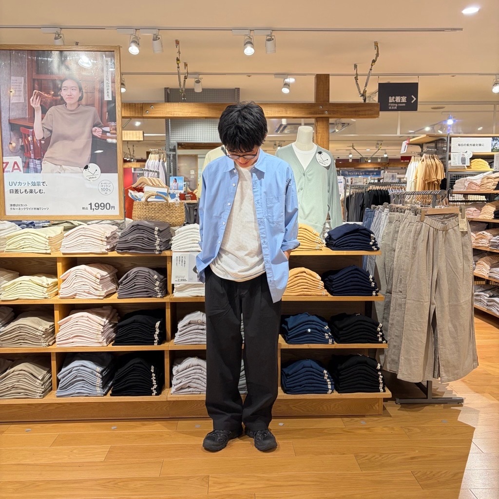 【イオンモール北大路】身長169cm/涼感タックワイドパンツを使ったコーデ