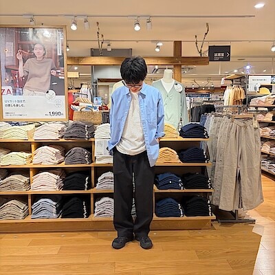 【イオンモール北大路】身長169cm/涼感タックストレートパンツを使ったコーデ