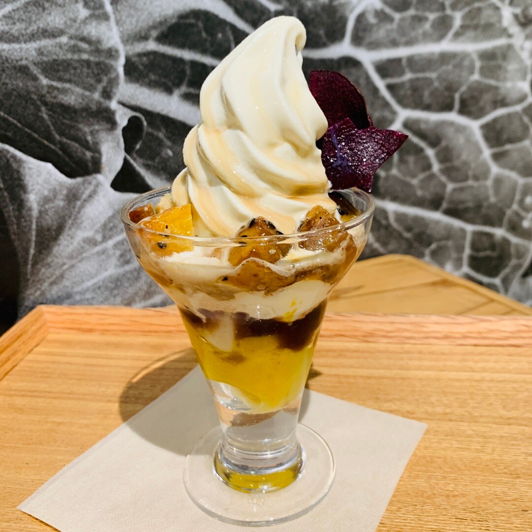 【Cafe&MealMUJI近鉄あべのハルカス】さつまいもとかぼちゃのパフェの写真