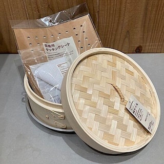 【プレ葉ウォーク浜北】通気性に優れた竹材の蒸篭です