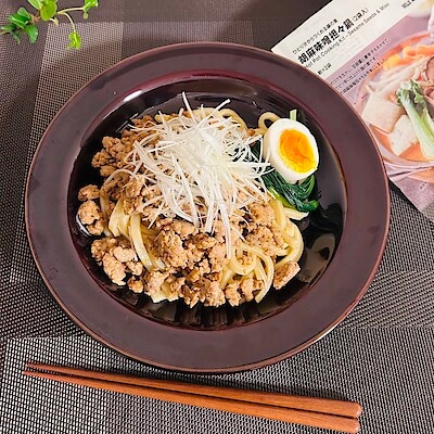 【イオンモール茨木】『ひとり分からつくれる鍋の素　胡麻味噌担々鍋』を使った『汁なし胡麻味噌担々うどん』