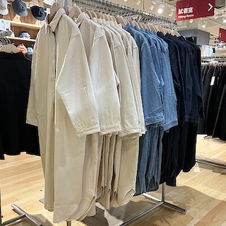 【新百合丘オーパ】無印のものあつめ｜婦人 カポック混 　ライトツイル 長袖ワンピース・ライトデニム 長袖ワンピース