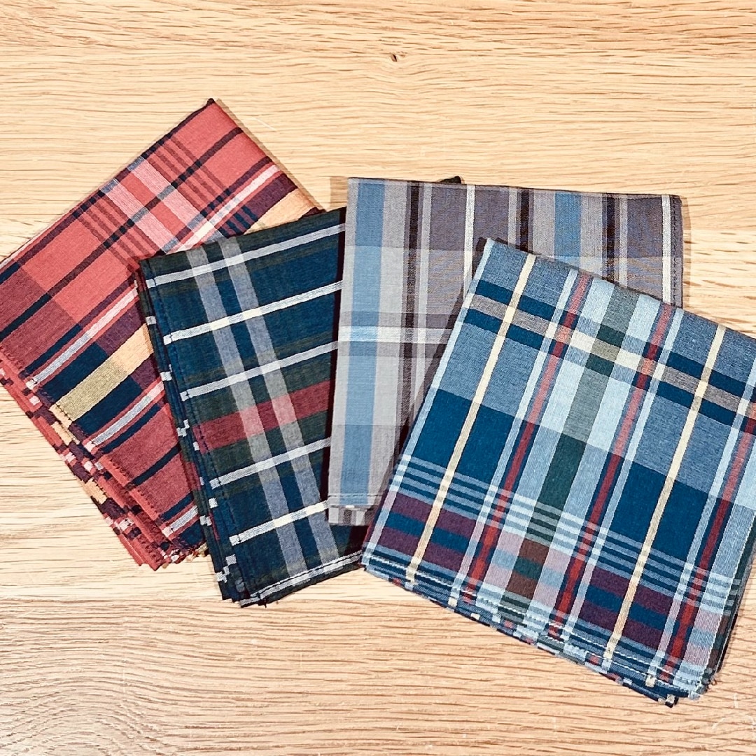 新百合丘オーパ】無印のものあつめ｜綿 マドラスチェック ハンカチ