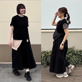 【ららぽーと名古屋みなとアクルス】無印良品のTシャツ｜夏の黒色の着こなし集めました