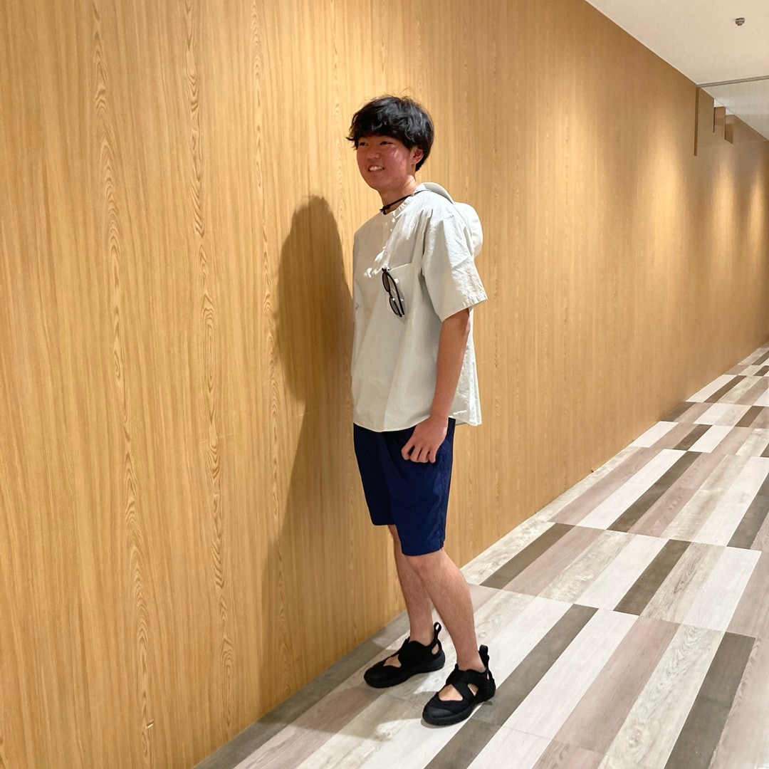 涼感ヘンリーネック半袖布Tシャツ