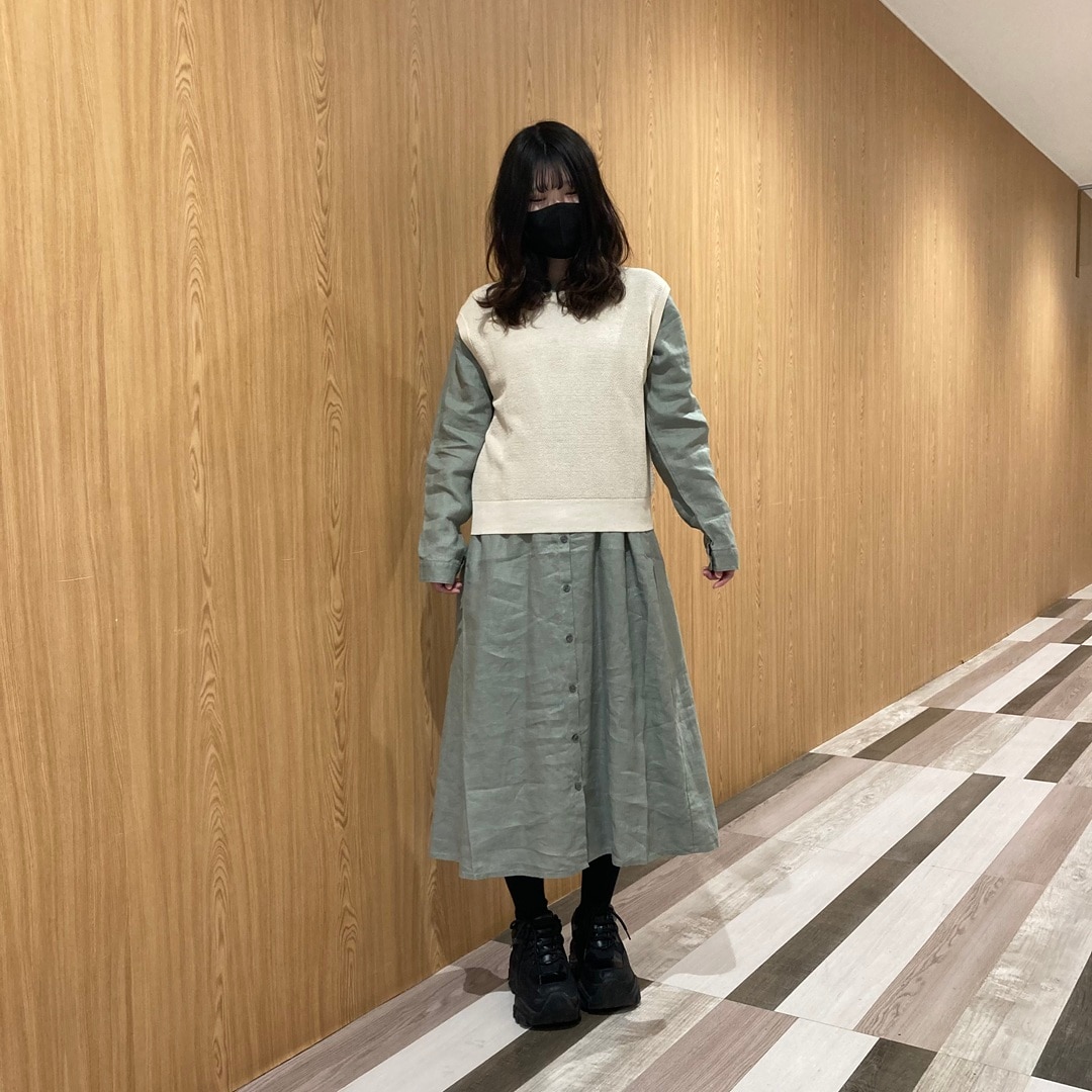 長袖シャツワンピース