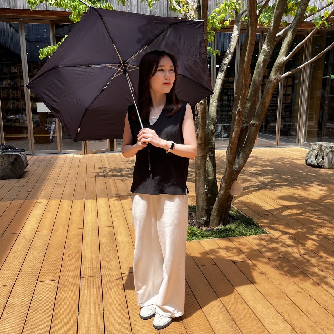 【野々市明倫通り】雨と日差しの対策に 