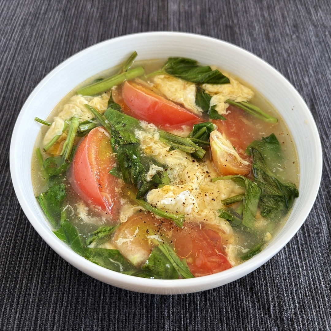 【京都山科】空芯菜とトマトのスープ｜あしたのキッチンカウンター
