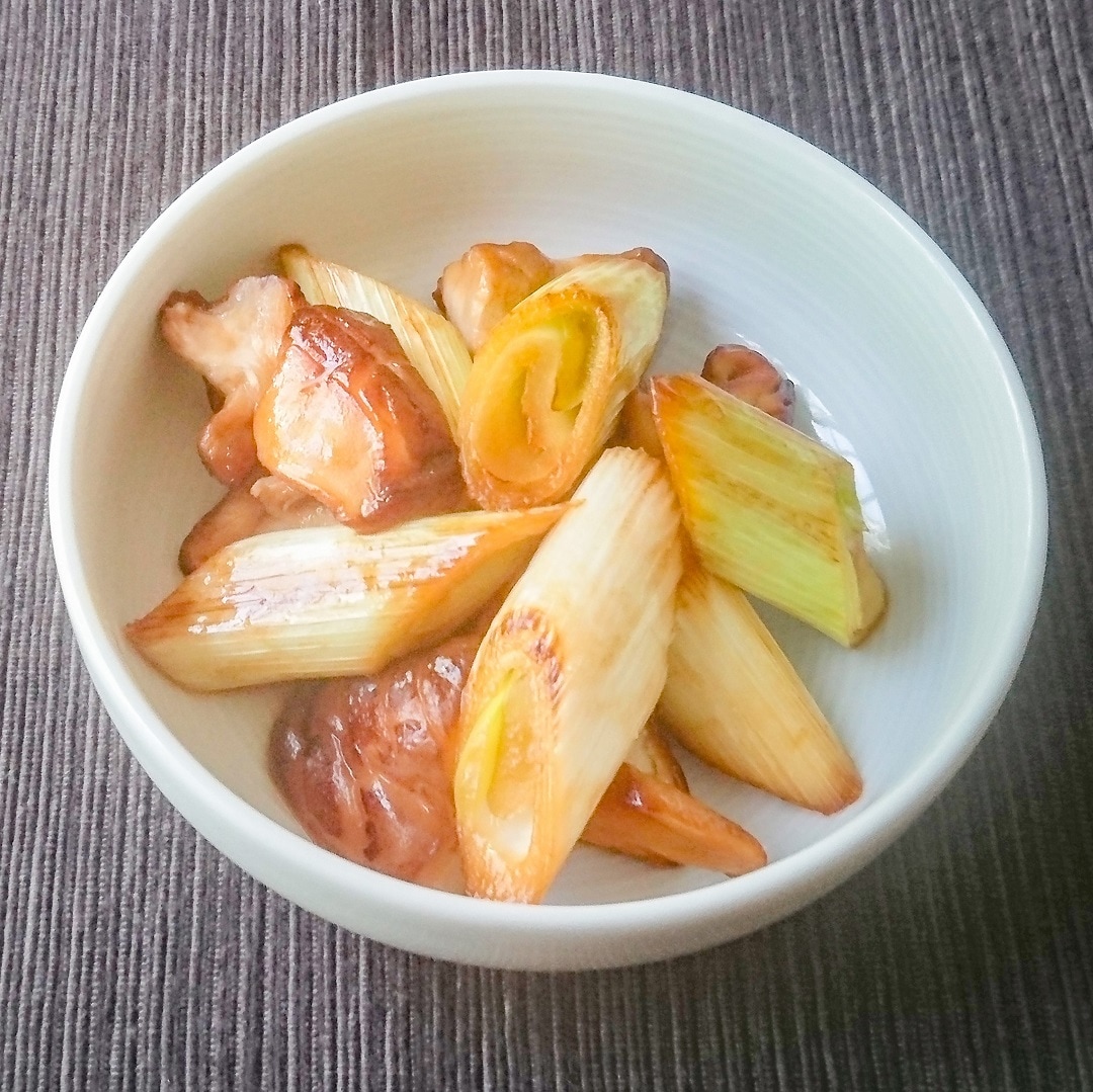 【京都山科】白ねぎとしいたけのめんつゆバター炒め ｜季節野菜のレシピ