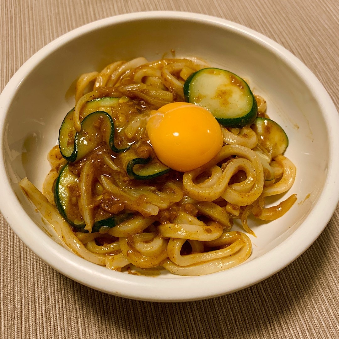 焼きキーマカレーうどん
