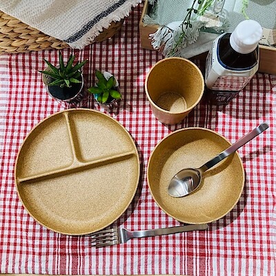 【心斎橋パルコ】レンジで使える　ヤシの実で出来た食器はいかがですか？