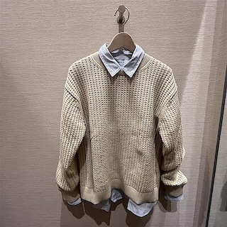 【イオンモール草津】　洗えるメッシュクルーネックセーター