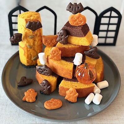 【調布パルコ】かぼちゃのお菓子でつくるハロウィンプレート　ゴーストキャッスルデコレーション