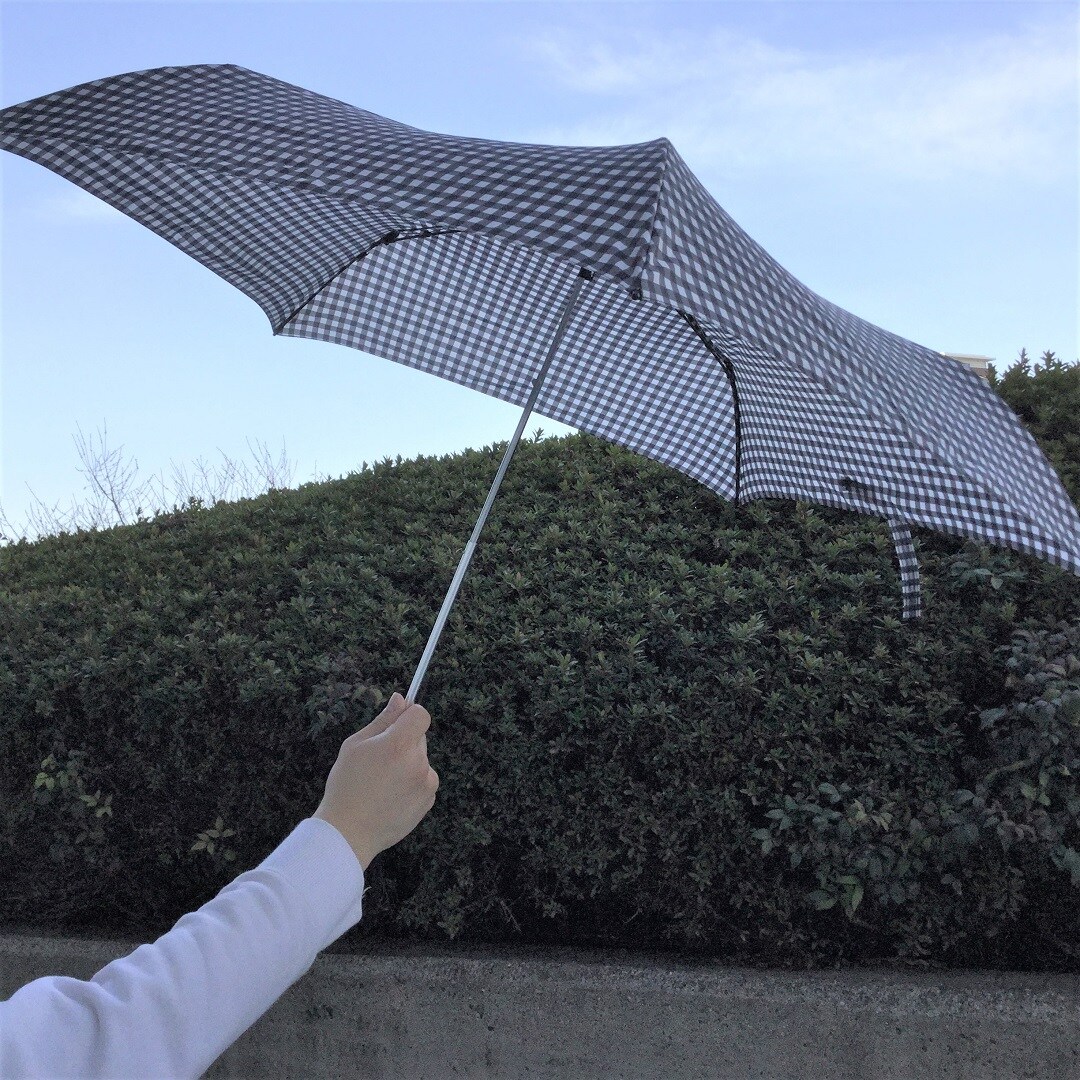 【泉北パンジョ】折りたたみ傘を広げて持っている写真