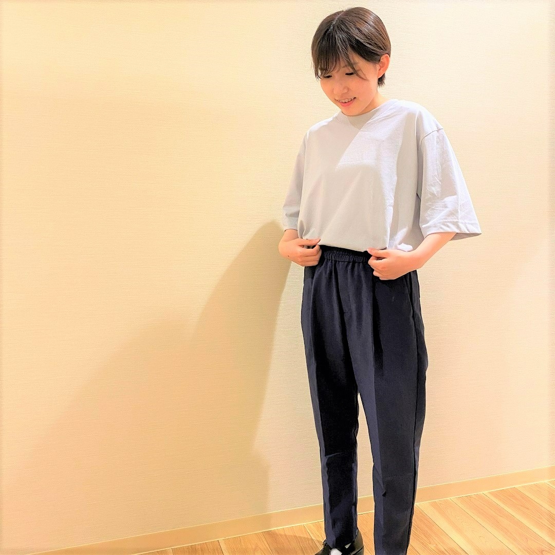 【アトレ川越】涼感UVカットワイド半袖Tシャツを使用したコーデ①