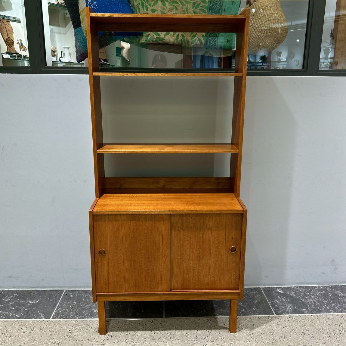 vintage open shelf