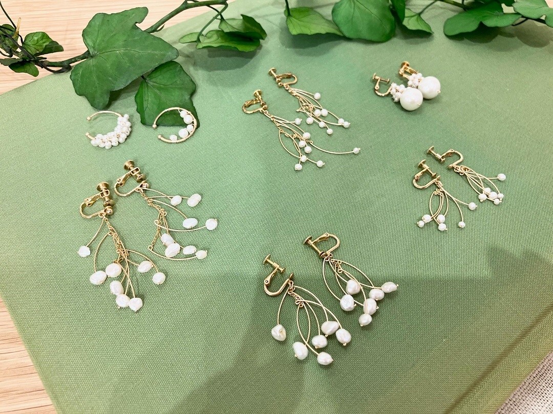 IDEE アスミビジュー　淡水パール　ピアス シロツメクサ ロングピアス asumi bijoux shirotsumekusa long pierce｜ピアス・イヤリング｜IDEE