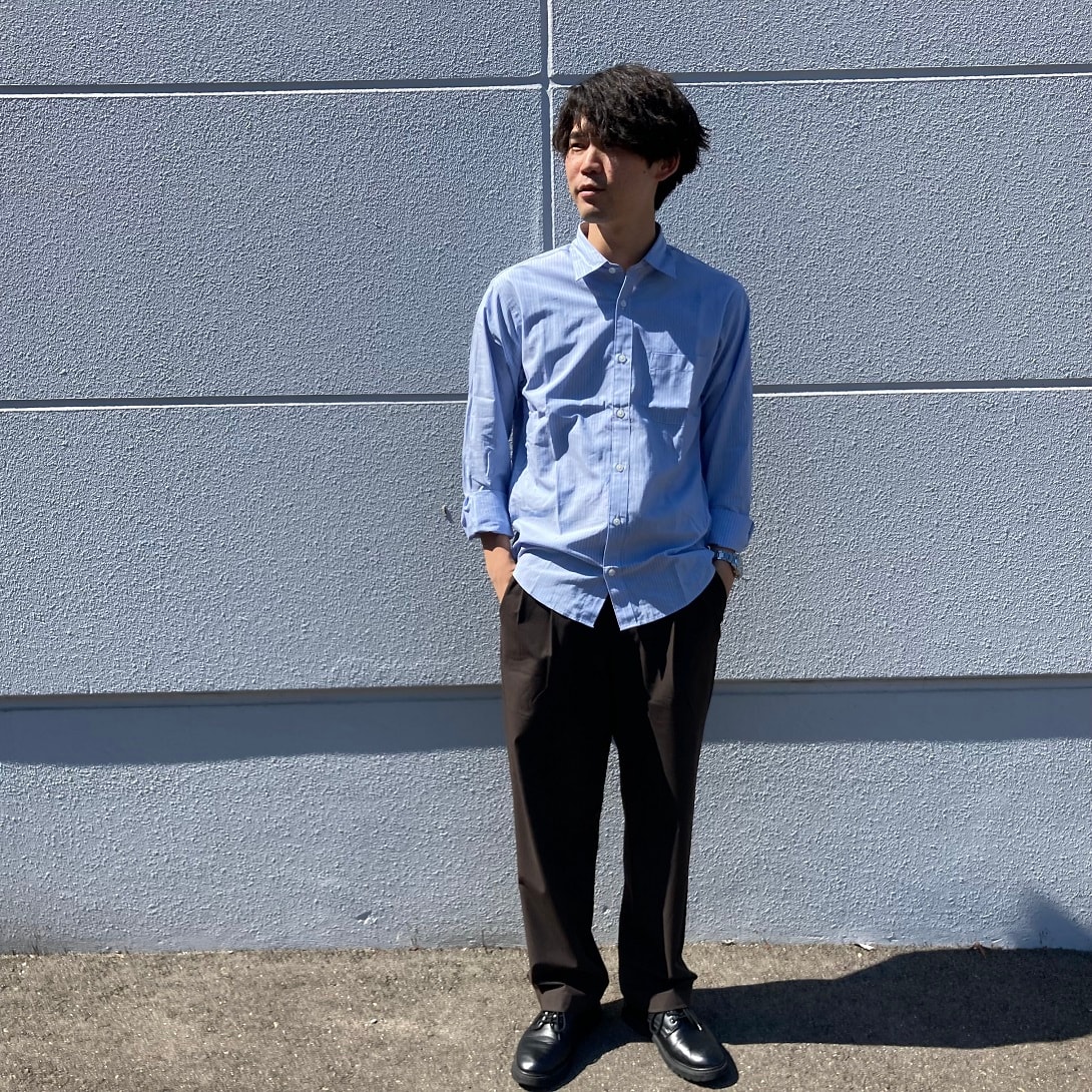 【ライフガーデン利府】洗いざらしブロード長袖シャツ/乾きやすいイージータックワイドパンツ