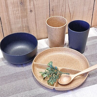 【ヨークタウン塩釜舟入】軽くて使いやすい『レンジで使える　ヤシの端材を使った食器』