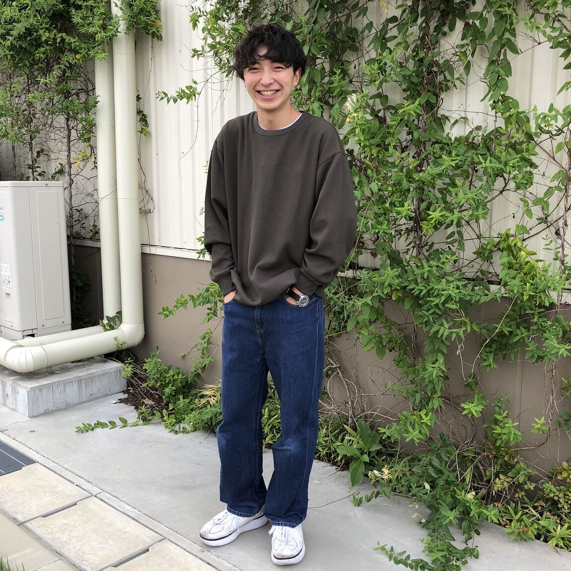 UVカット乾きやすいワッフル長袖Tシャツ